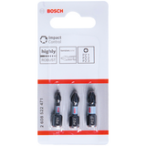 BOSCH Set 3 biți Impact Control 25 mm, PZ1, PZ2, PZ3