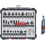 BOSCH Set 30 freze HM tija 8 mm + Cutter retractabil