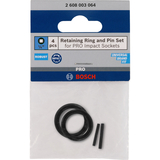 BOSCH Set 4 piese - 2 inele și 2 știfturi fixare tubulare PRO Impact Socket BOSCH Set 4 piese - 2 inele și 2 știfturi fixare tubulare PRO Impact Socket