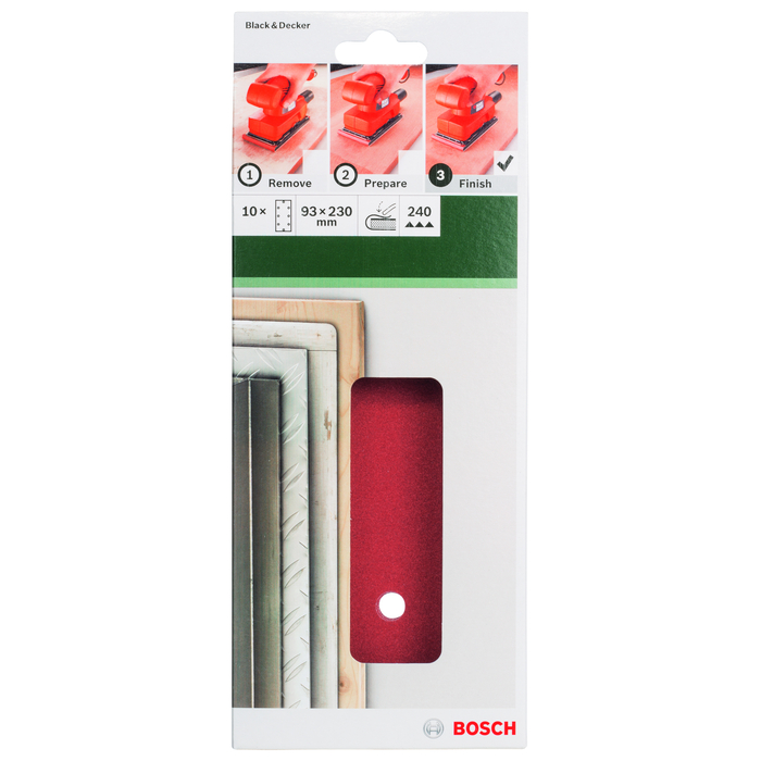 BOSCH Set foi abrazive, 10 buc., pentru şlefuitor cu vibraţiiG= 240