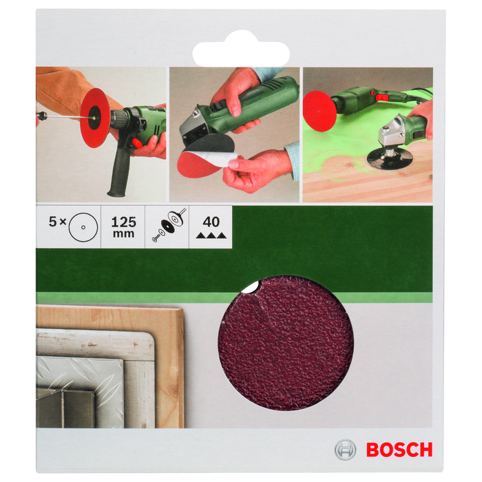 BOSCH Set hartii abrazive Ø 125 mm, R40, (5)