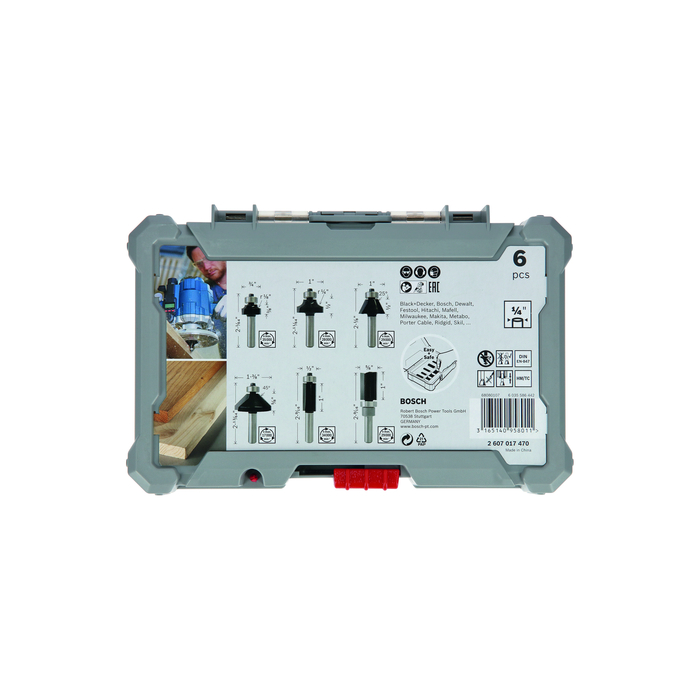 BOSCH Set 6 freze HM tija 1/4"