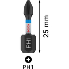 BOSCH Set 2 biți Impact Control 25 mm, PH1