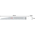 BOSCH Set de 2 pânze de fierăstrău sabie PRO Multi Material Demolition S1110VF, 1,6 x 22 x 225 mm