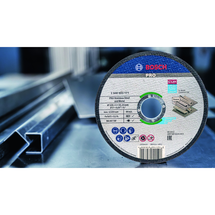 BOSCH Set 10 discuri de tăieri drepte, Standard for Inox, în cutie metalică