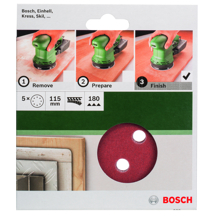 BOSCH Foi abrazive Ø 115 mm, R180, 8 gauri (5)