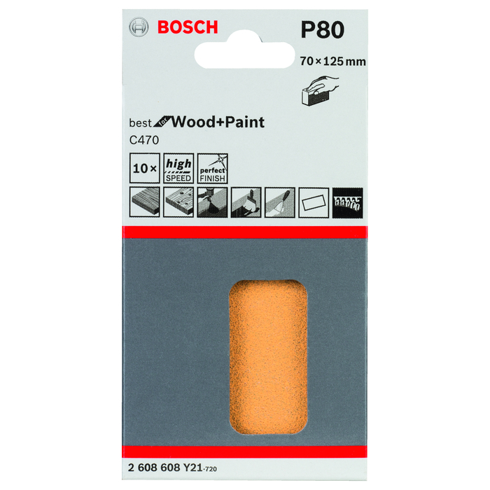 BOSCH Foi abrazive C470, ambalaj de 10 buc.