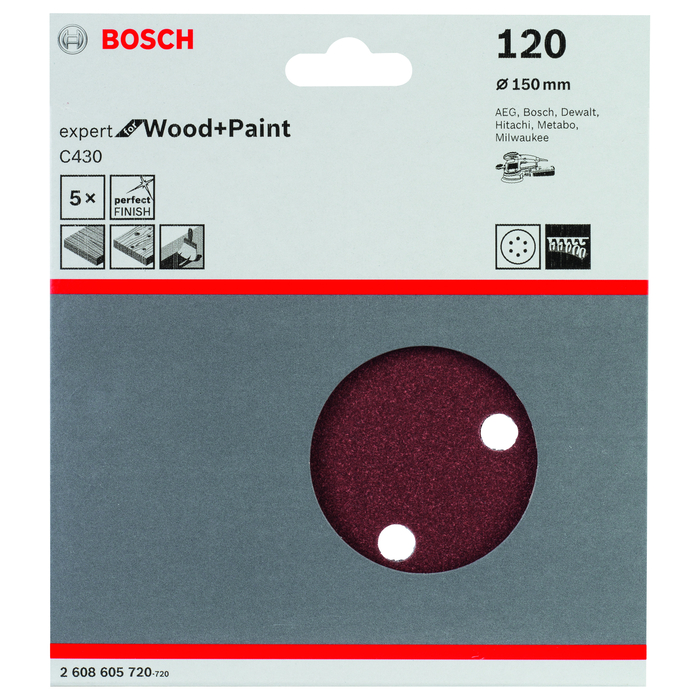 BOSCH Foi abrazive C430, ambalaj de 5 buc.