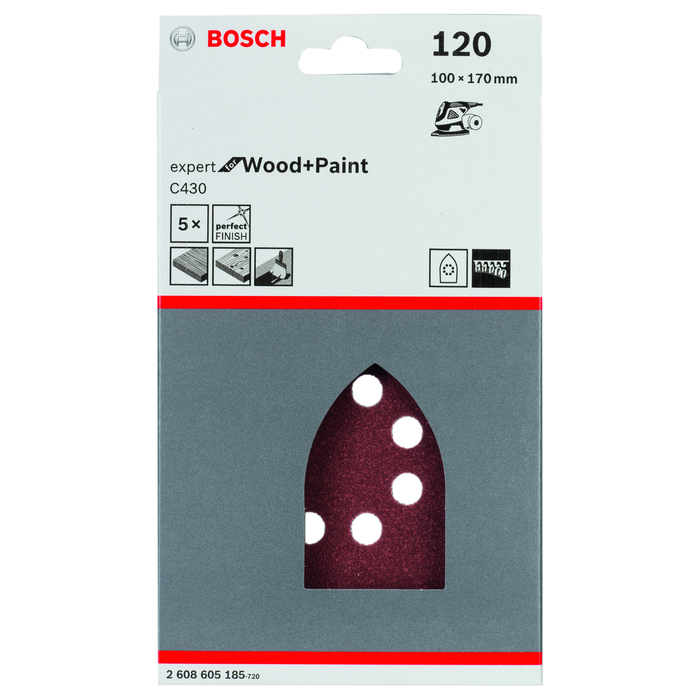 BOSCH Set foi abrazive C430, 5 buc.