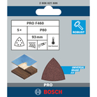 BOSCH Set 5 foi abrazive 93 mm, R80
