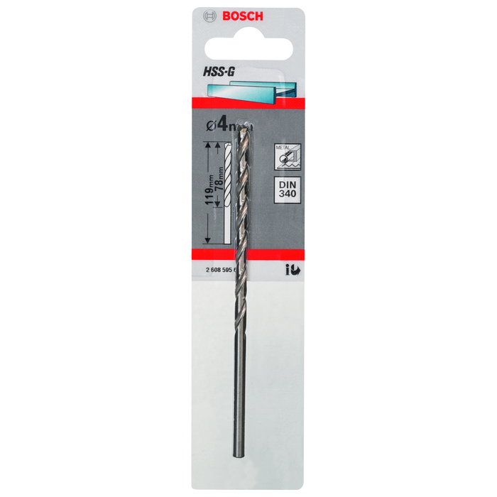 BOSCH Burghiu pentru metal, tip HSS-G, DIN 340
