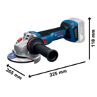 BOSCH GWS 18V-11 (SOLO)