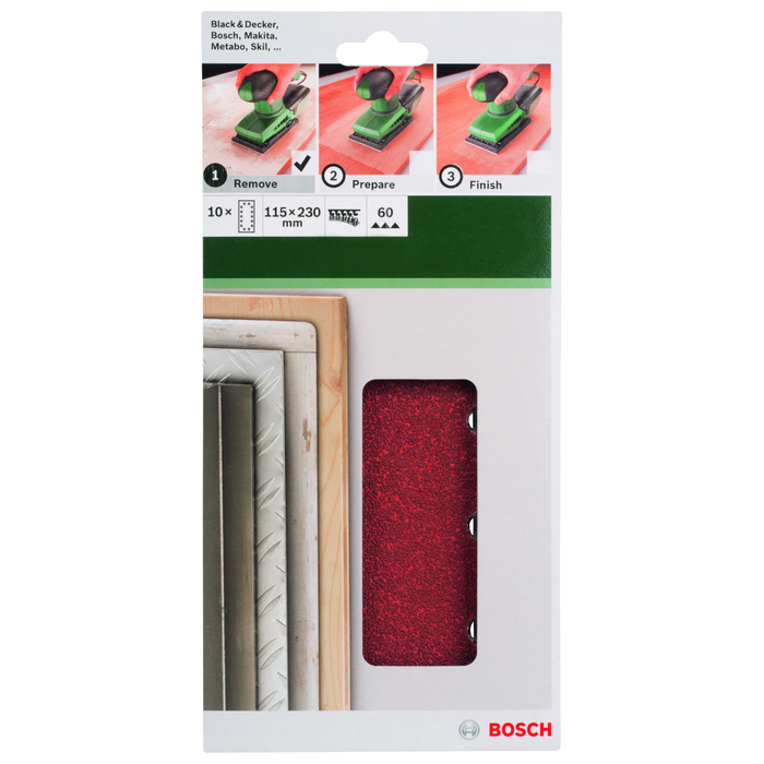 BOSCH Foi abrazive 115x230 mm, R60,(10)