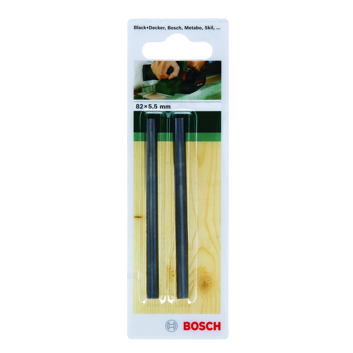 BOSCH Set 2 cutite rindea HM drepte, 82 mm pentru GHO, PHO, SKIL