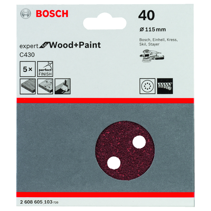 BOSCH Foi abrazive C430, ambalaj de 5 buc.