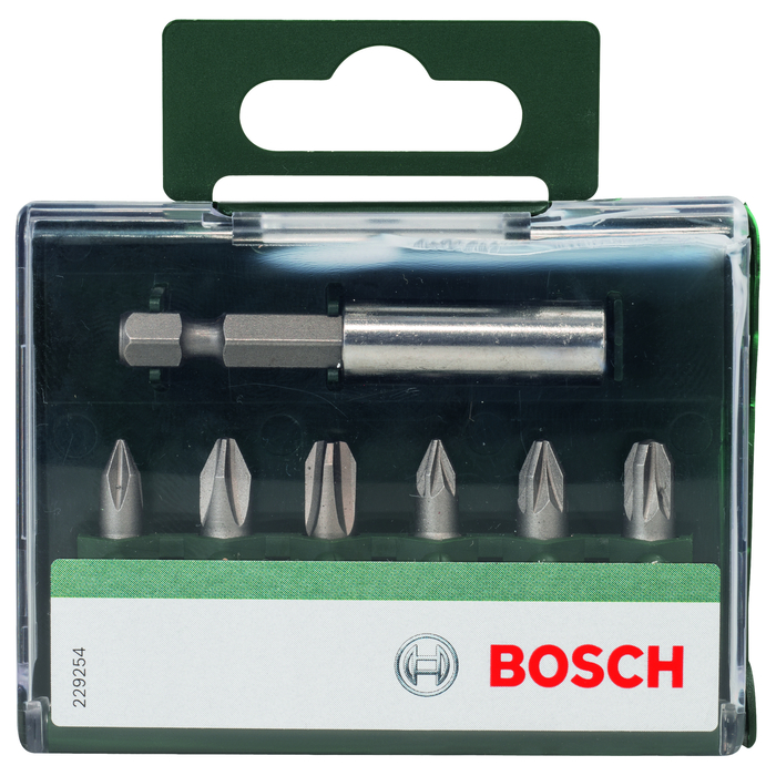 BOSCH Set capete de şurubelniţă, 7 buc., standard, mixt (PH, PZ)