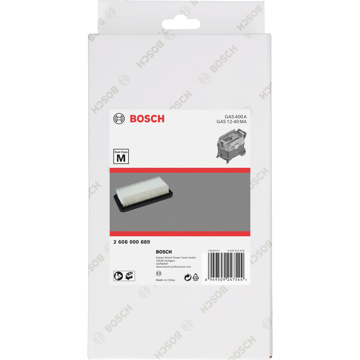 BOSCH Filtru celuloza clasa M pentru GAS 400 A, GAS 12-40 MA