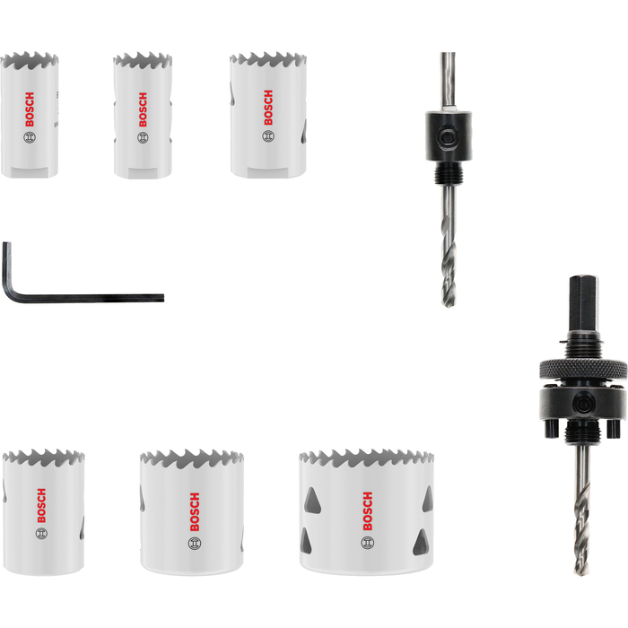 BOSCH Set Carote Multi Material, 19; 22; 29; 38; 44; 57 x 40 mm
