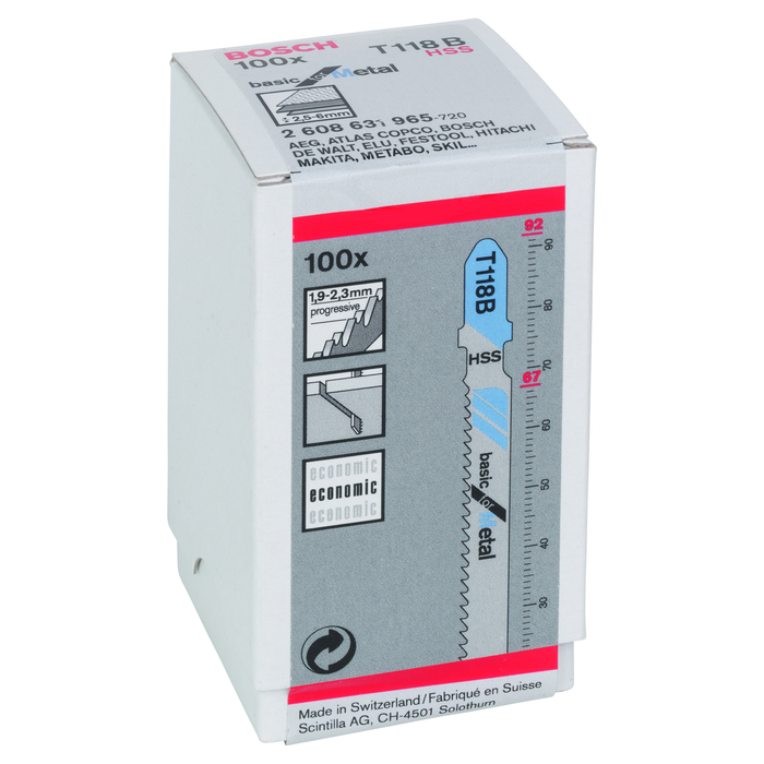 BOSCH Set 100 pânze pentru ferăstrău vertical Basic for Metal