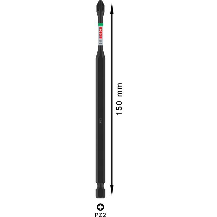 BOSCH Bit de înșurubare PRO Pozidriv Impact, PZ2, 150 mm