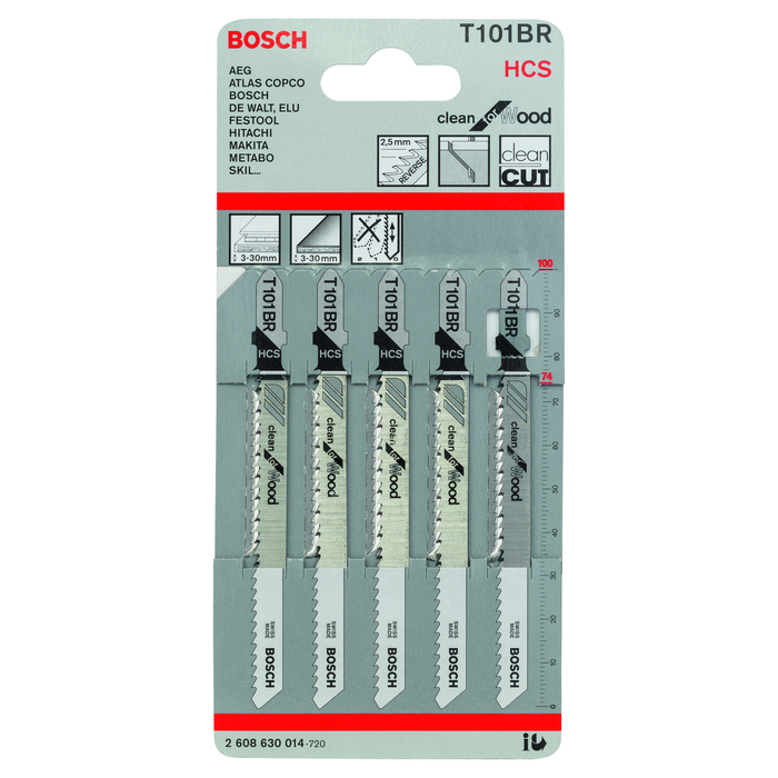 BOSCH Set 5 pânze pentru ferăstrău vertical Clean for Wood
