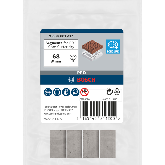 BOSCH Segmente pentru carote diamantate 1 1/4" UNC Best for Universal