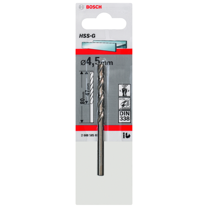 BOSCH Burghiu pentru metal, tip HSS-G, DIN 338