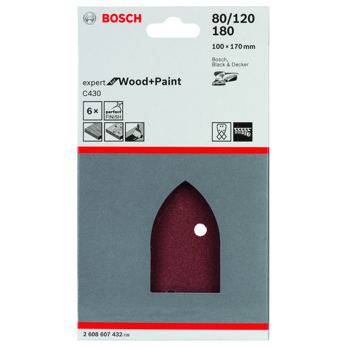 BOSCH Set foi abrazive C430, 6 buc.