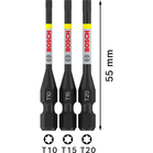 BOSCH Biți de înșurubare PRO T Impact, T10, T15, T20, 55 mm, 3 buc.