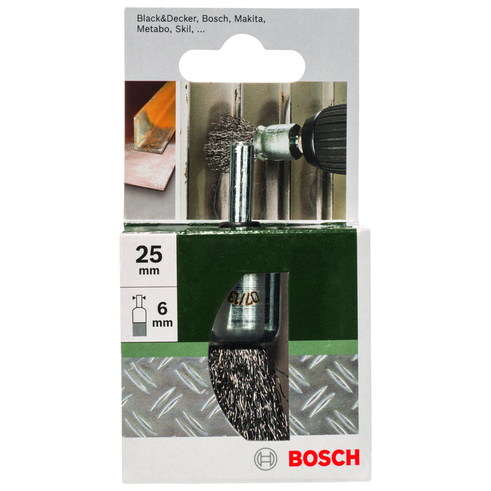 BOSCH Perie de capăt pentru mașini găurit – Sârmă ondulată, 25 mm